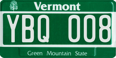VT license plate YBQ008