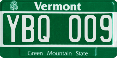VT license plate YBQ009