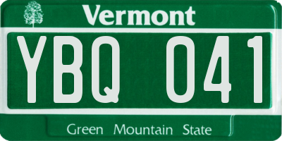 VT license plate YBQ041