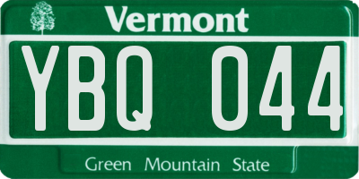 VT license plate YBQ044