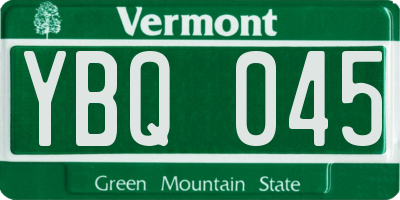 VT license plate YBQ045