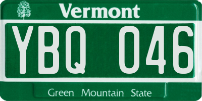 VT license plate YBQ046