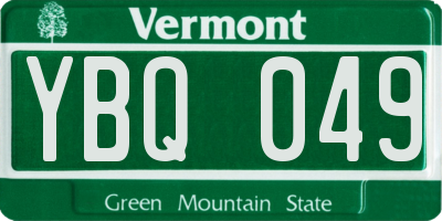 VT license plate YBQ049