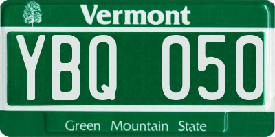 VT license plate YBQ050