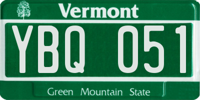 VT license plate YBQ051