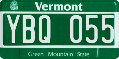 VT license plate YBQ055