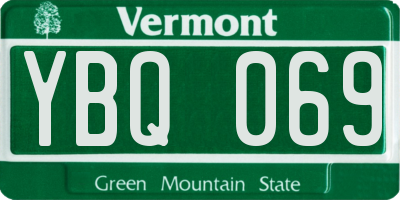 VT license plate YBQ069
