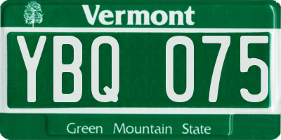 VT license plate YBQ075