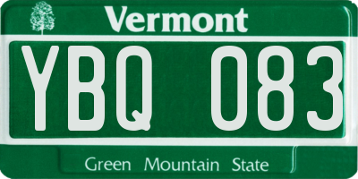 VT license plate YBQ083