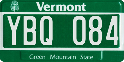 VT license plate YBQ084