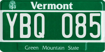 VT license plate YBQ085
