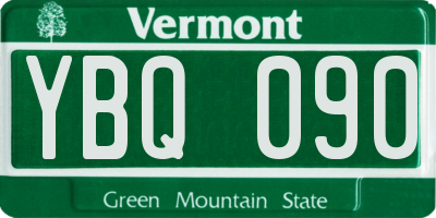 VT license plate YBQ090