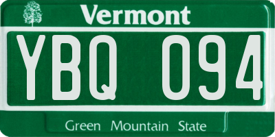 VT license plate YBQ094