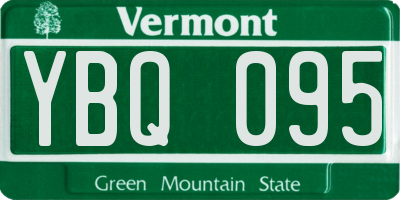 VT license plate YBQ095