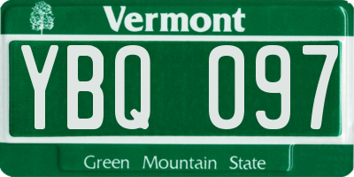 VT license plate YBQ097