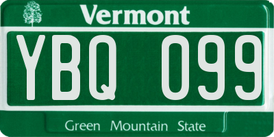 VT license plate YBQ099