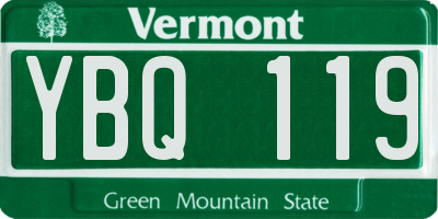 VT license plate YBQ119