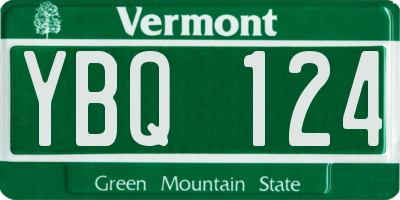 VT license plate YBQ124