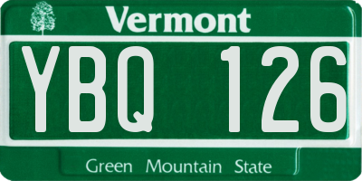 VT license plate YBQ126