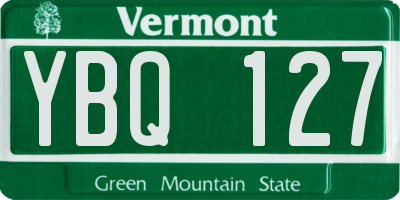 VT license plate YBQ127