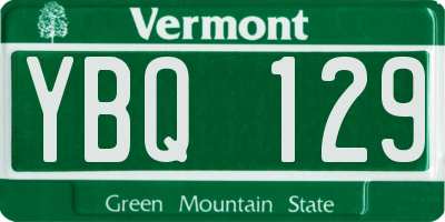 VT license plate YBQ129