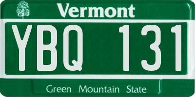 VT license plate YBQ131