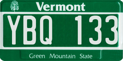 VT license plate YBQ133
