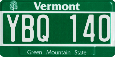 VT license plate YBQ140