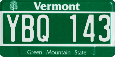 VT license plate YBQ143