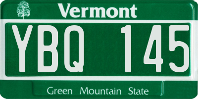VT license plate YBQ145