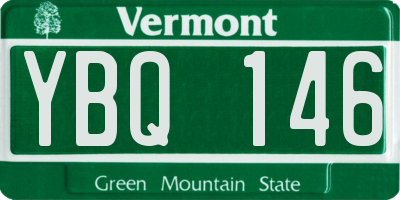VT license plate YBQ146