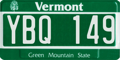 VT license plate YBQ149