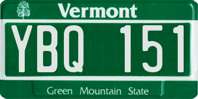 VT license plate YBQ151