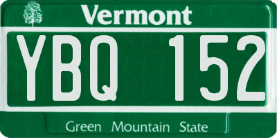 VT license plate YBQ152