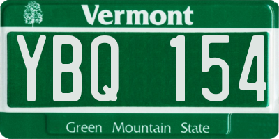 VT license plate YBQ154