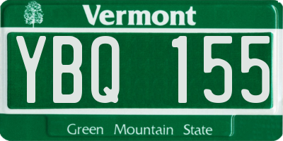 VT license plate YBQ155