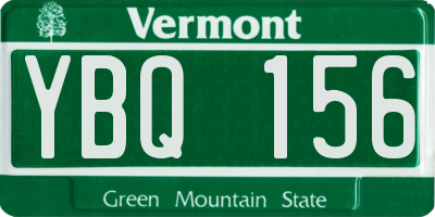 VT license plate YBQ156
