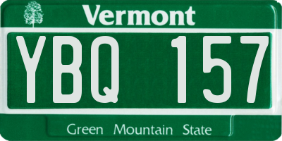 VT license plate YBQ157