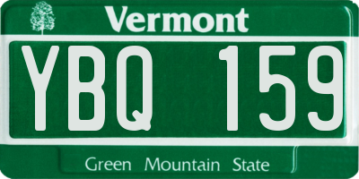 VT license plate YBQ159