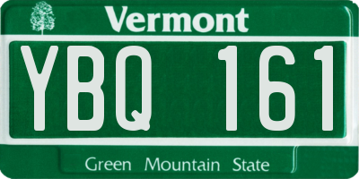 VT license plate YBQ161