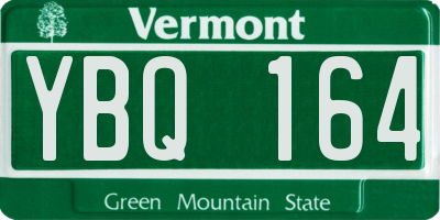 VT license plate YBQ164