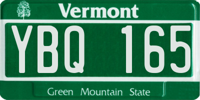 VT license plate YBQ165