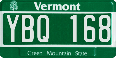 VT license plate YBQ168