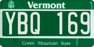 VT license plate YBQ169