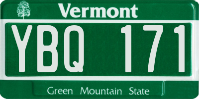 VT license plate YBQ171