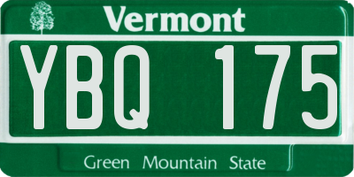 VT license plate YBQ175
