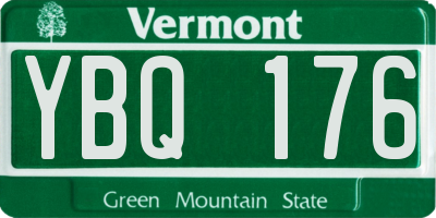 VT license plate YBQ176