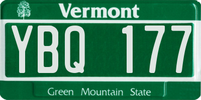 VT license plate YBQ177