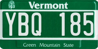 VT license plate YBQ185