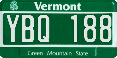 VT license plate YBQ188
